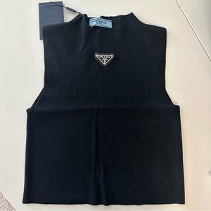 Prada Ribbed Knit Tank Top